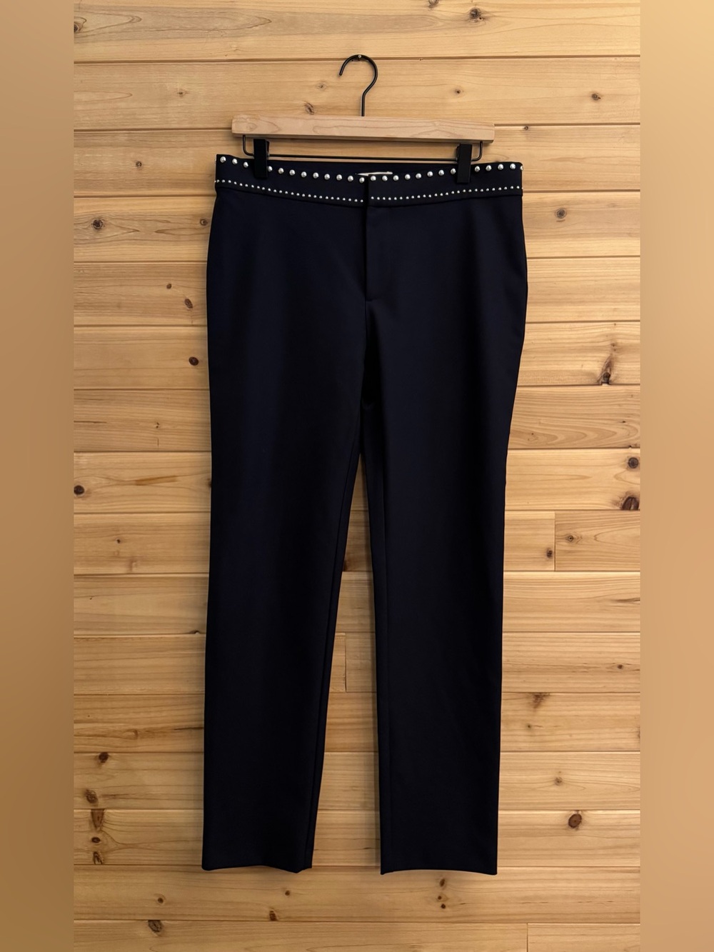 Rebecca Taylor Size 8 Black Slim Dress Pants Studded Office Business Casual